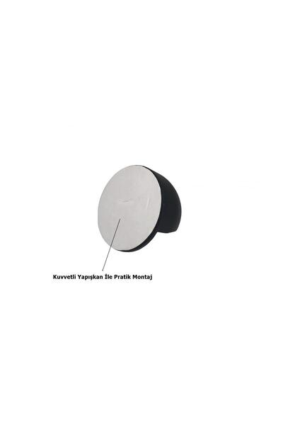 EYM Yarım Ay Yapışkanlı Kapı Yer Zemin Tamponu Stoper Siyah 3,5 cm