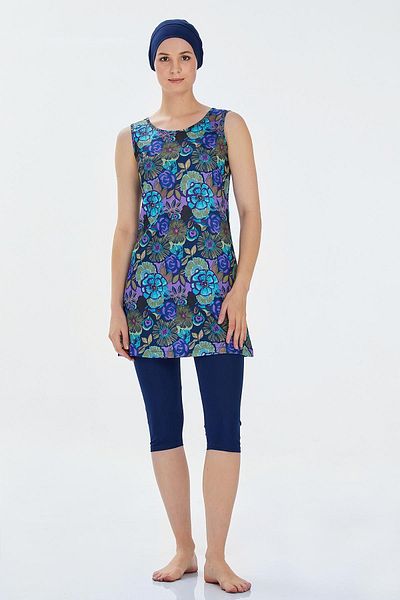 REMSA Ημι-κλειστό μαγιό μηδενικού μανίκι Farren 9315 Dark Navy