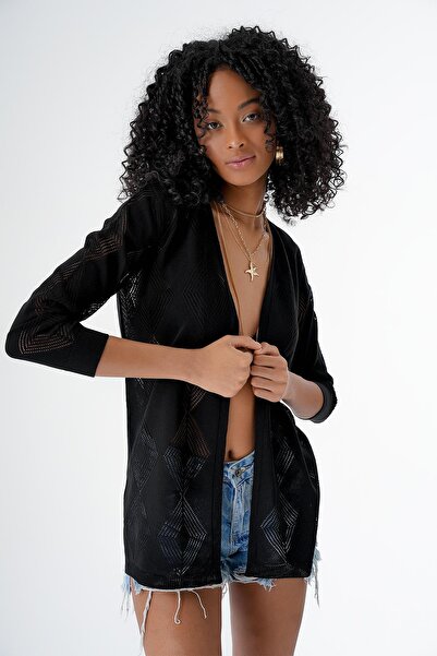 CHUBA Woman's Seasonal Slit Knit Cardigan Black 24S156