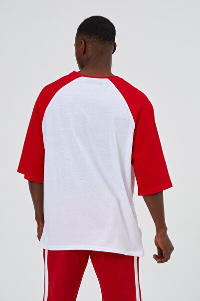 C&C OKULCUNUZ Men's Man Handwriting Printed Raglan Sleeve T-shirt