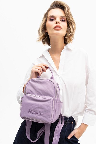 United Colors of Benetton Beneton Women's Lilac Backpack - BNT1186