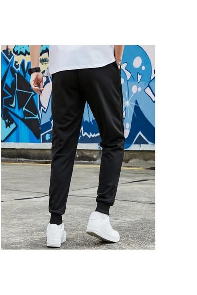 FUNSTYLE Ανδρική φόρμα καλοκαιρινής φόρμας με 2 κλωστές, μαύρη καθημερινή κοπή με ραβδώσεις