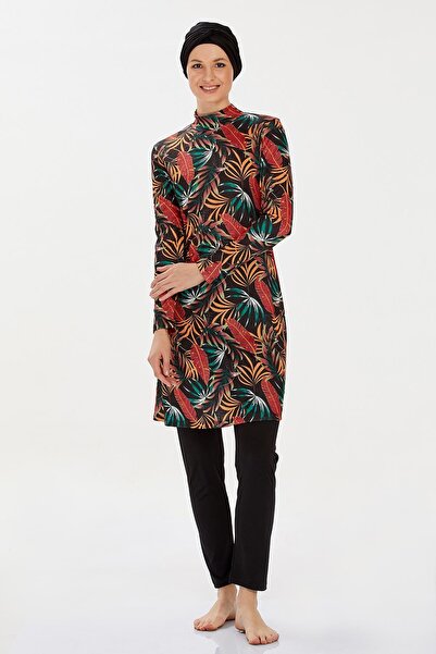 REMSA Costum de baie Hijab negru - Lycra și acoperit complet, Dıonne 9205