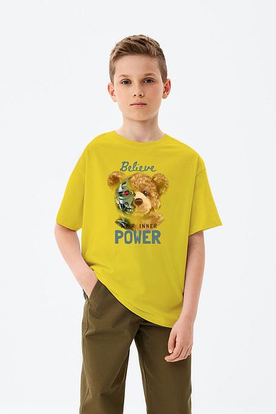 MYADA Tricou pentru băieți cu imprimeu Believe Power
