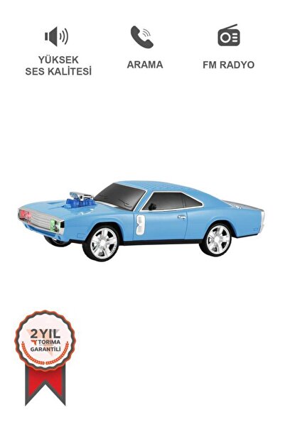 Torima WS-1968 Mavi Araba Tasarım USB/AUX/FM Radyo ve LED Işık ile Bluetooth Hoparlör