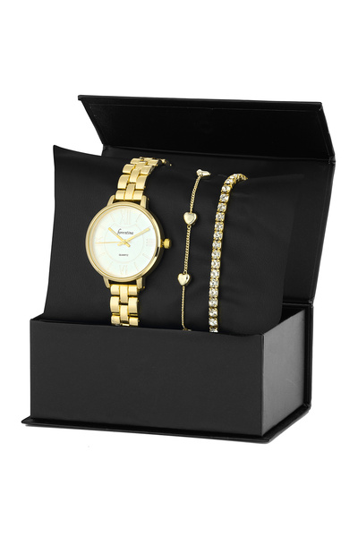 Forentina Gold  Kol Saati Kalpli Bileklik Kombin Set PS3500