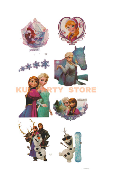 FOKUL Frozen Elsa & Anna 8 Adet Geçici Çocuk Dövmesi Tattoo Doğum Günü Partisi
