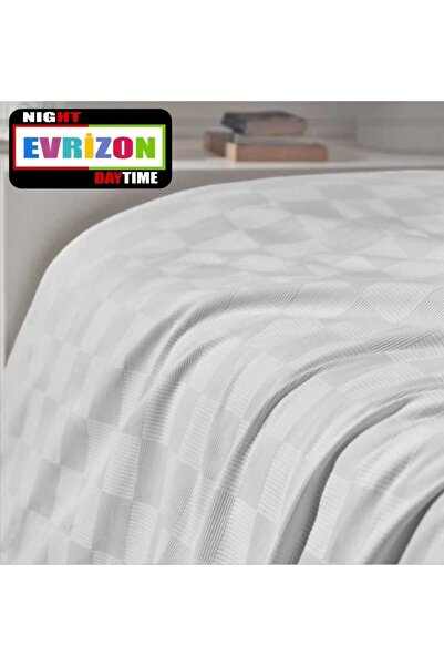 EVRİZON Double White Checker Pattern Pique. Checkered Hotel Pike 200 X 230