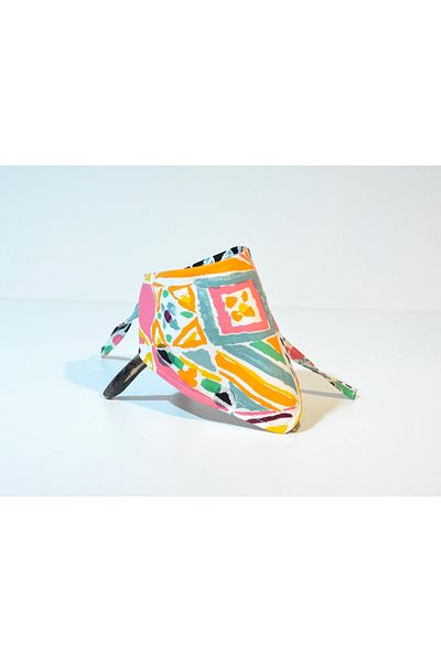 minart design Abstract Colorful Patterned Eyelet Bandana for Cat or Dogs with Tie Detail