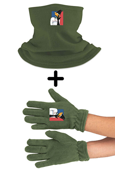 Fanze Set de mănuși și beretă cu guler stil rață zrn4383