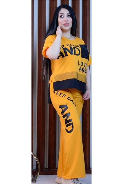 Butik Women's Large Size Stone Detailed Suit Suitable for Daily Wear