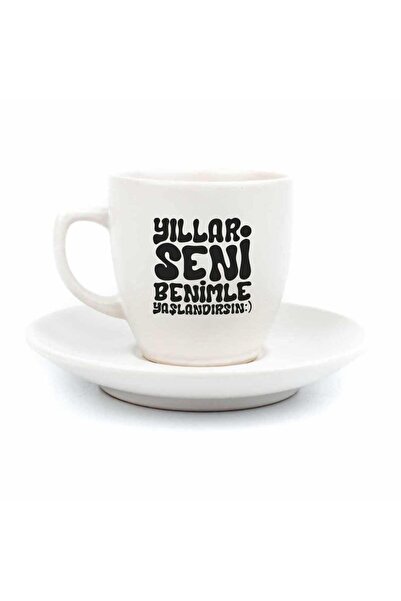 PALTO TASARIM فنجان قهوة تركي كريمي من Years You Age With Me - هدية فنجان قهو...