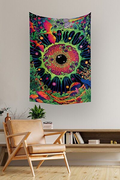 KanvasSepeti Психоделічна космічна настінна штора - олійна фарба з фактурою