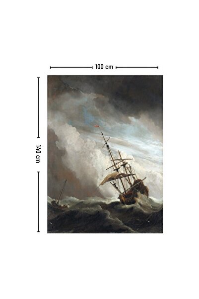 KanvasSepeti The Gust Ship Wind Painting Tapet de perete Vopsea în ulei texturată