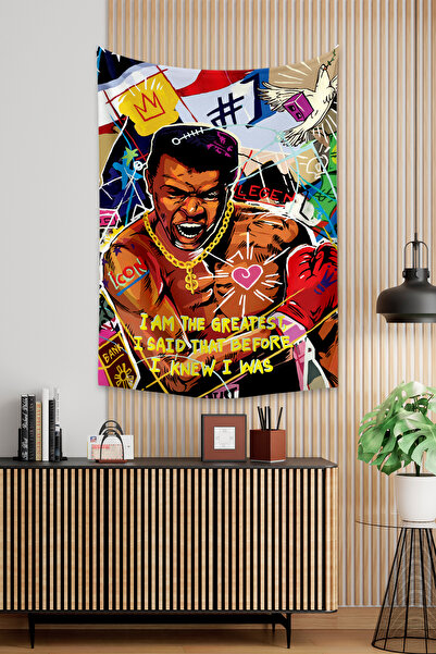 KanvasSepeti Muhammad Ali Pop Art Grafit Zidna Obloga - Uljana Slika Teksturi...