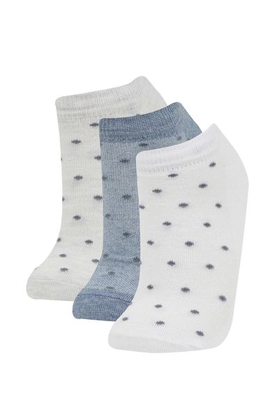 DeFacto Woman's 3-Piece Cotton Booties Socks B6037axns