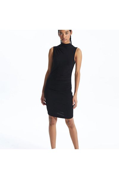 LC Waikiki XSIDE Stand Collar Gather Λεπτομερές γυναικείο φόρεμα Bodycon