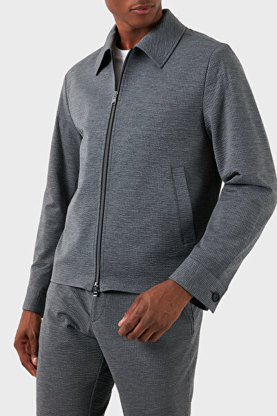 BOSS Streç Gofre Slim Fit Fermuarlı Ceket Erkek CEKET 50514607 041