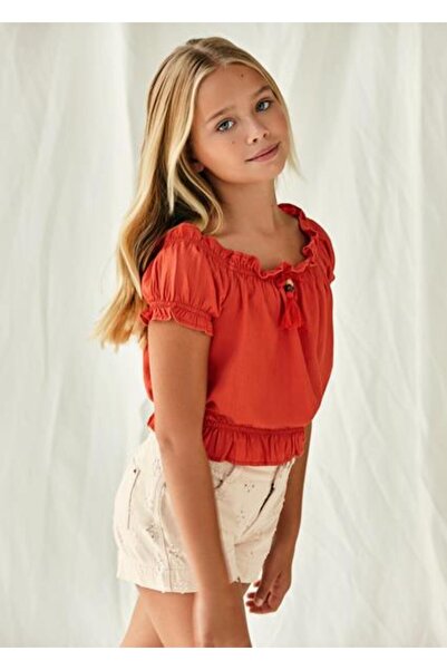 MAYORAL Κοριτσίστικο Μπεζ Κεντημένο Τζιν Σορτς 06269-023