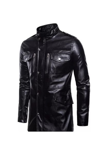 NYC GİYİM TEKSTİL Genuine lambskin Long coat topcoat style cut