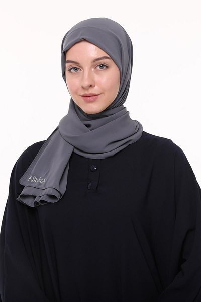 Altobeh Medina Silk Straight Hijab Shawl-Smoked