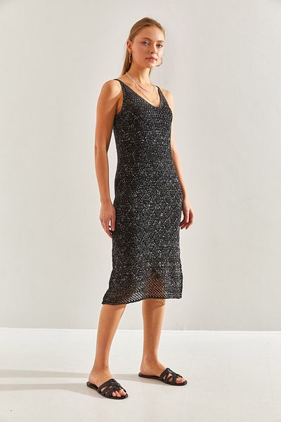 Bianco Lucci Glittery Strappy Γυναικείο Πλεκτό Φόρεμα -20246071