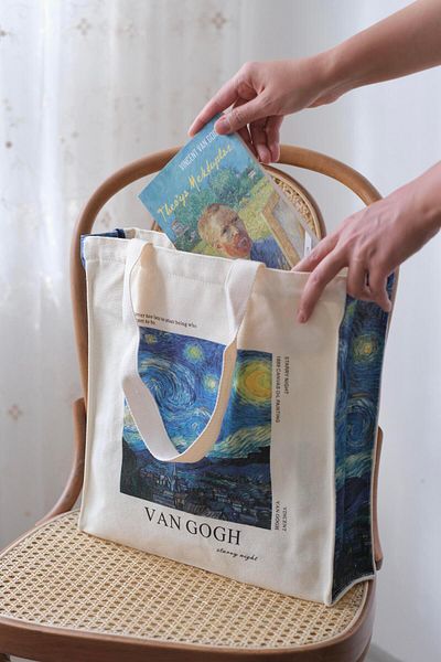 Buka Shops The Starry Night Starry Night Van gogh Tote Bag Canvas Bag