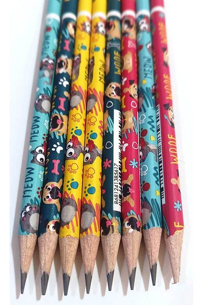 Adel CAT-DOG pencil 2B Patterned (8pcs)