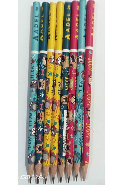 Adel CAT-DOG pencil 2B Patterned (8pcs)