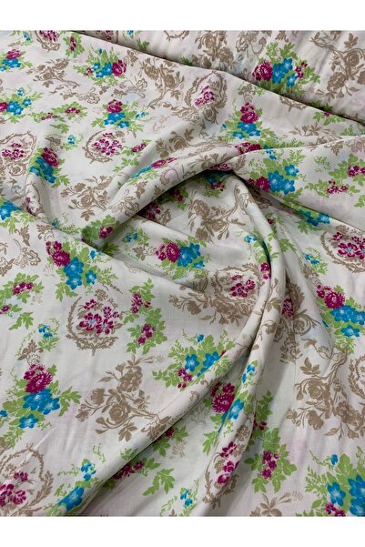 Evimmis Desenli Pamuklu Viskon Kumaş Elbiselik Eteklik Şalvarlık Çift En (150...