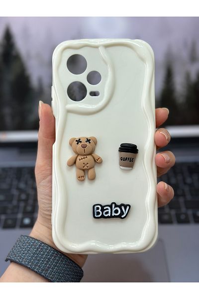 Go Aksesuar غطاء سيليكون متوافق مع Xiaomi Redmi Note 12 Pro 5g بتصميم كريمي متوافق مع تصميم لعبة الطفل