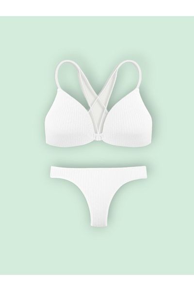 CENSEY Light Supported, Breathable Stretch Fabric, Ribbed Bra Set