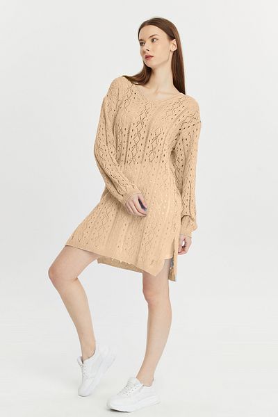 Fanori Woman Βαμβακερό πλεκτό φόρεμα New Season