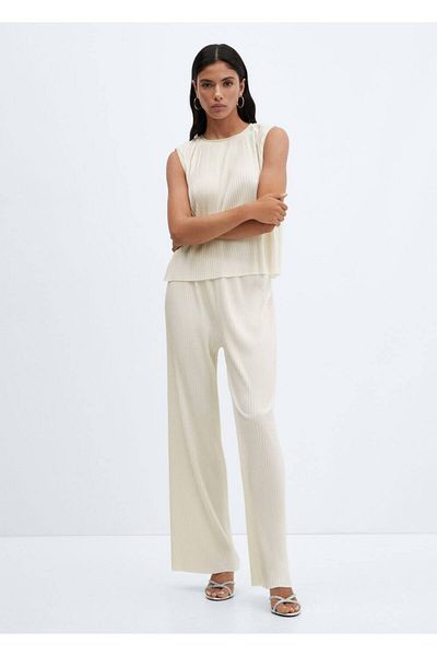 MANGO Woman Pleated wideleg pants