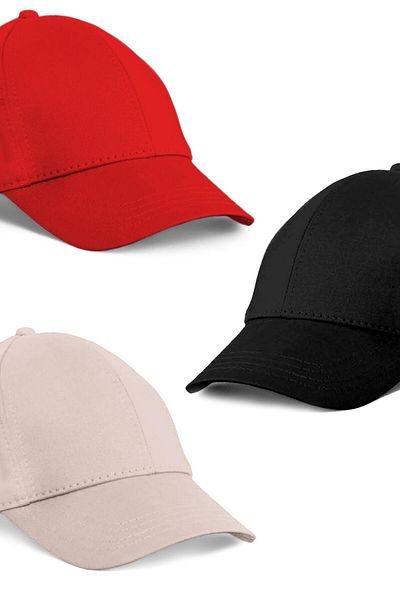 Eke Tekstil Unisex Set of 3 Red, Stone and Black Color Baseball Cap
