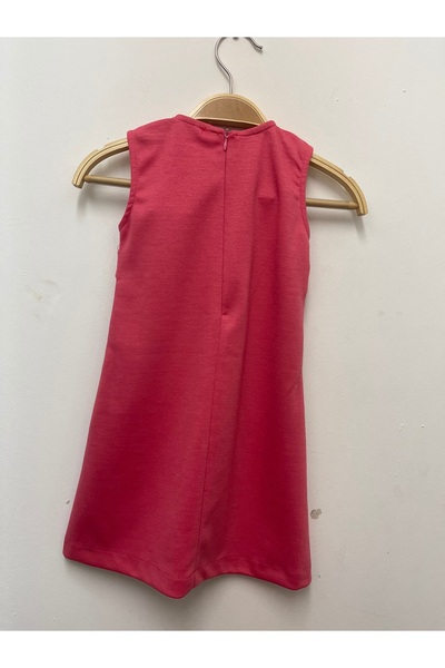 Pitti Girl Pomegranate Flower Children's Knitted Button Accessory Pocket Zipper Dress 9261