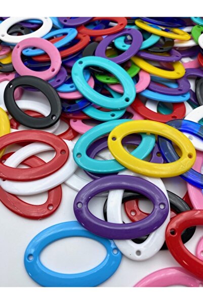 Hedef Bijuteri ثقب مزدوج مختلط الألوان من البلاستيك المسطح الكبير البيضاوي ال...