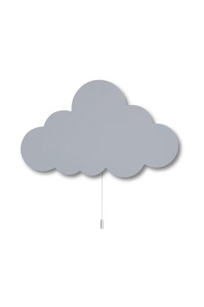 instababyrooms Çocuk Odası Ahşap Bulut Aydınlatma Gri