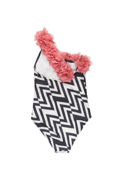 SHELLSEA Girl's Black One Shoulder Swimsuit