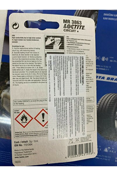 LOCTİTE Mr 3863 Arka Cam Rezistans Tamir Kiti 2 Gr