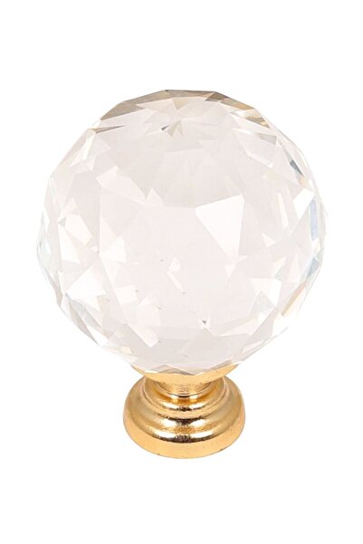 HAN Kristal Şeffaf Cam Kulp Tek Ebat Ayakları Sarı - Şeffaf * 2 Adet *