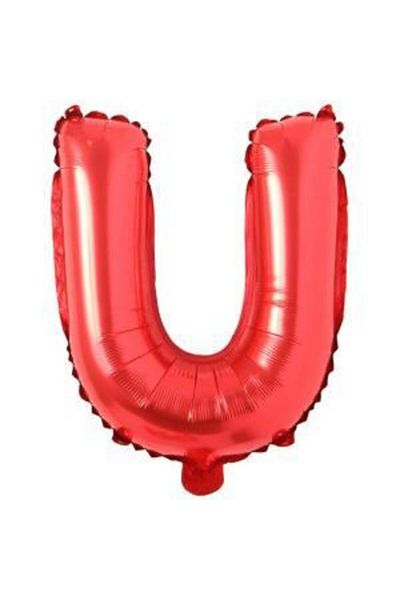 kidspartim U Letter Red Foil Balloon 16 Inc 40 Cm
