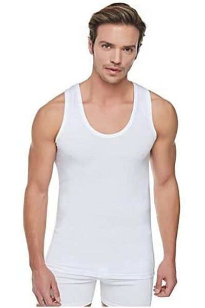 Cecimer Pack of 6 Tutku Men's Undershirt Classic Strap 100% Cotton Combed White Undershirt-tutku