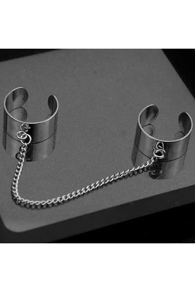 Köstebek Gothic Punk Chain Double Adjustable Thin Ring