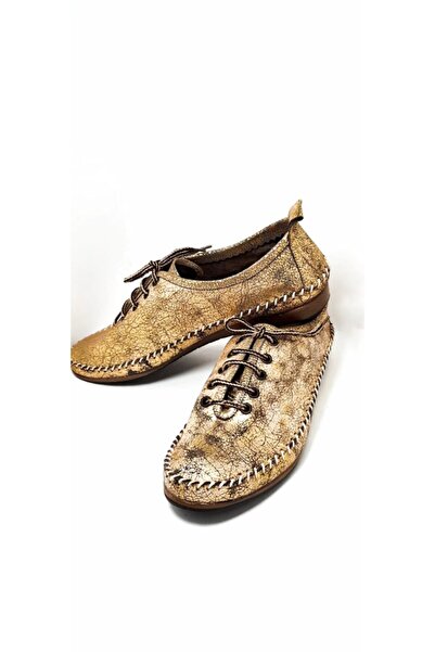 KAPAR Balerini cu șireturi din piele naturală