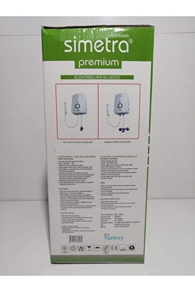 Simetra Premium Elektrikli Şofben - Ani Su Isıtıcı - 8 Emniyetli - 7000w