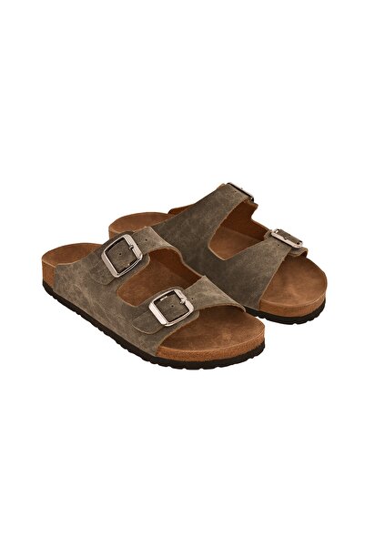 JustBow Παντόφλες Unisex Χακί