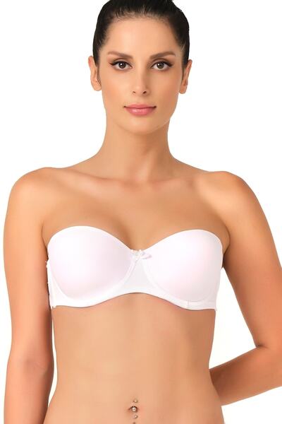 Emay Korse Білий бюстгальтер без кісточок, без підкладки, без бретелей, розмі...
