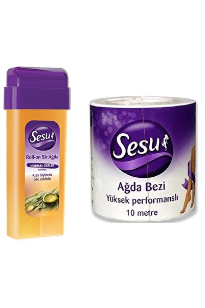 Sesu Sarı Normal Kartuş Ağda 100ml + Ağda Bezi Rulo 10 mt