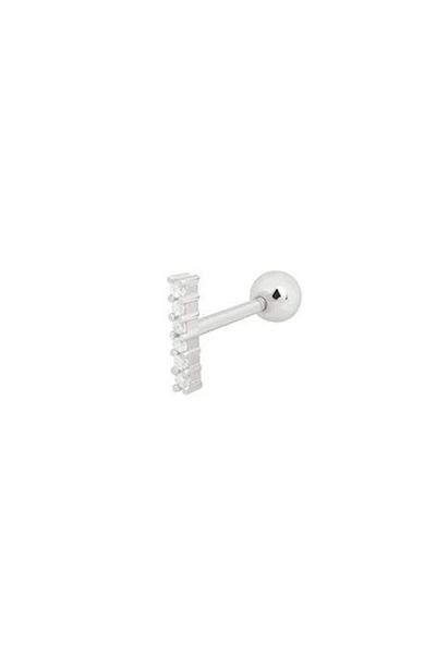 Erer Gümüş Women's Silver Stone Tragus Cartilage Piercing Hs16t36e